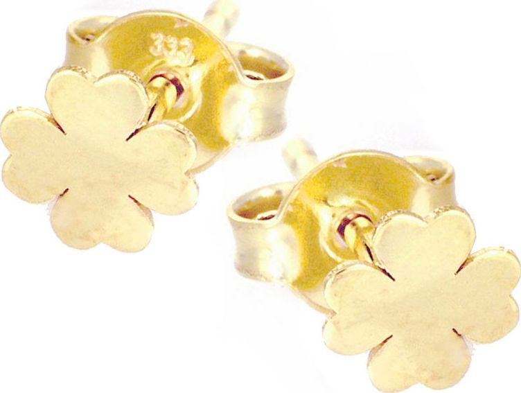 Lovrin Złote kolczyki 333 celebrytki koniczynki sztyft