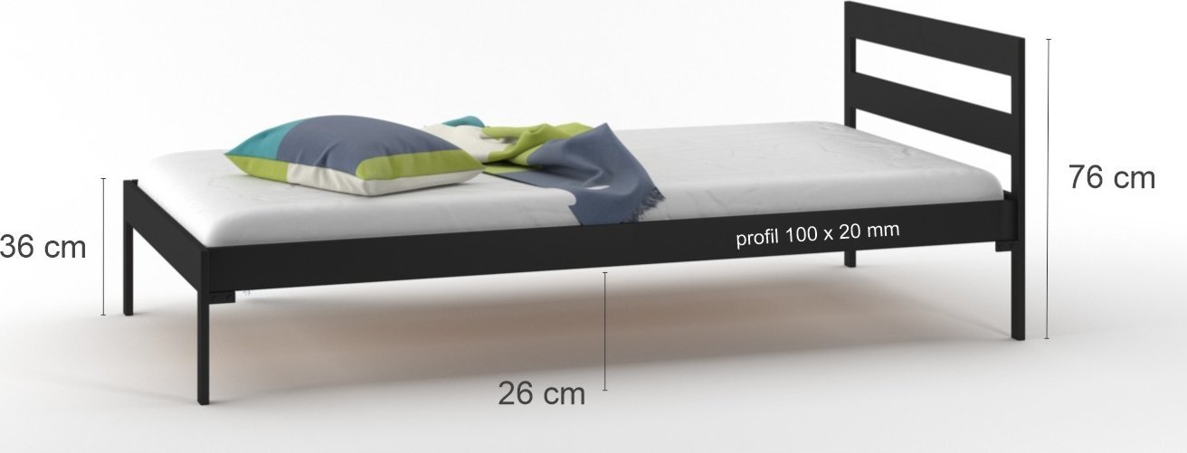 Lak System Łóżko metalowe 90 x 200 wzór 44, polski producent Lak System