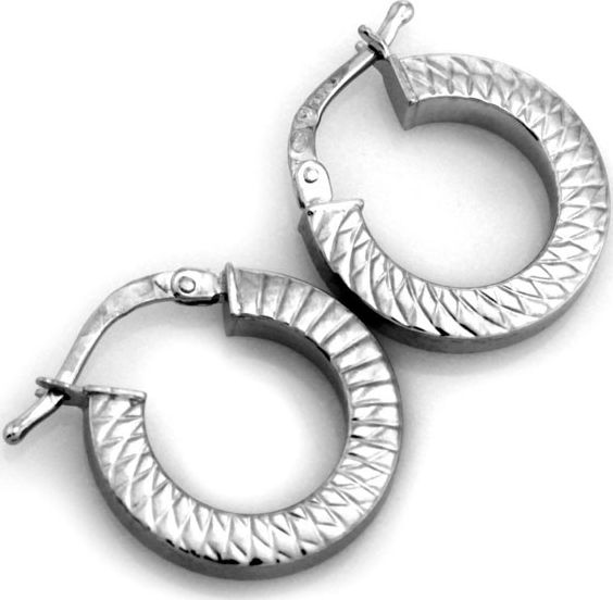 Lovrin Srebrne kolczyki 925 diamentowane koła 2,9g