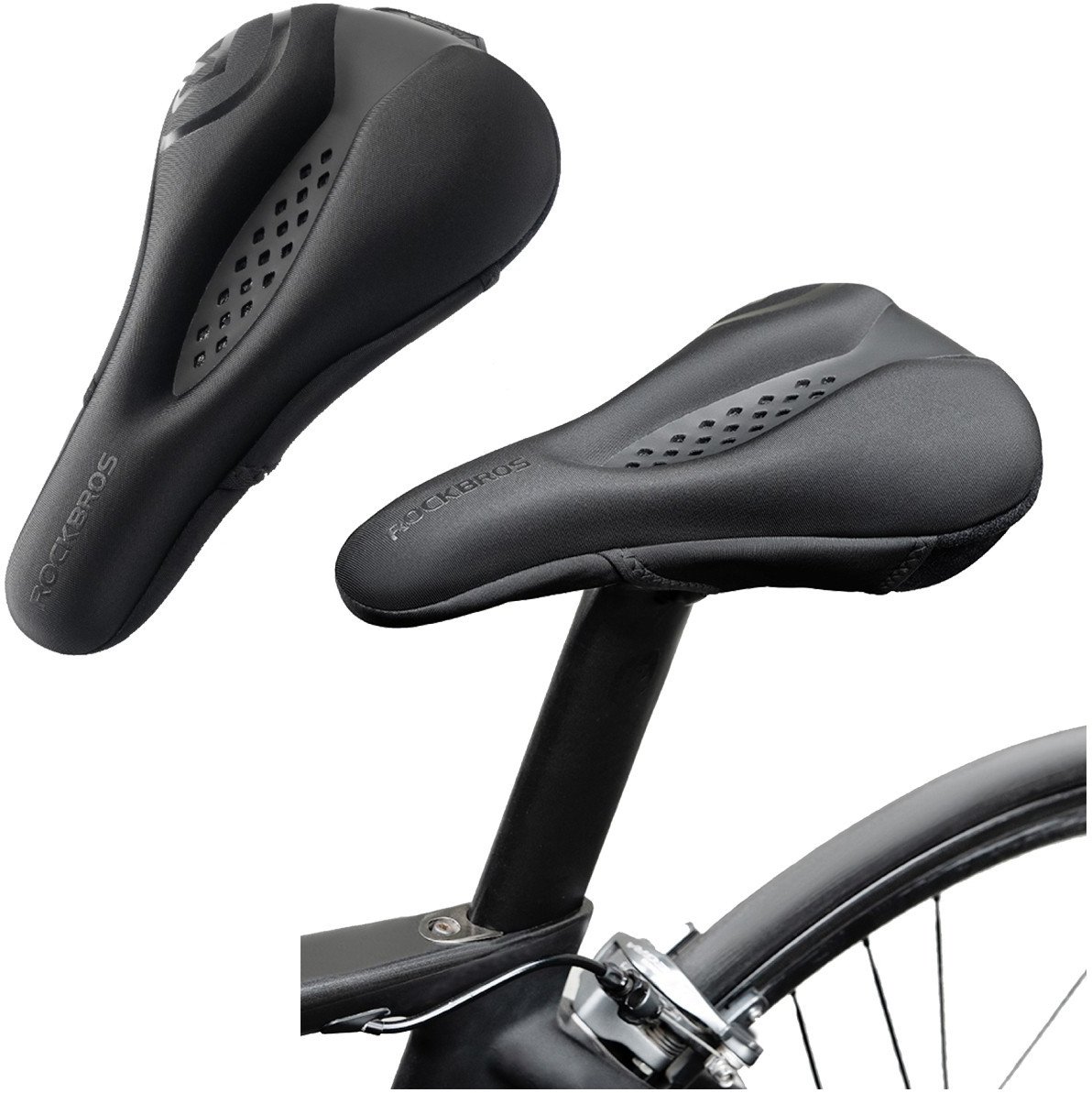 Żelowa nakładka na siodełko rowerowe RockBros 38210035001, czarna