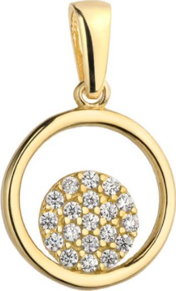 Lovrin Złota zawieszka 585 KÓŁKO wypełnione cyrkoniami 0,73g