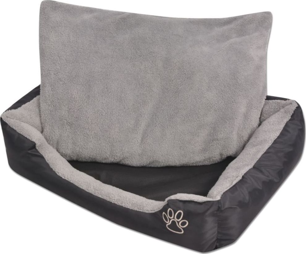 vidaXL Legowisko dla psa z poduszką, rozmiar XL, czarne