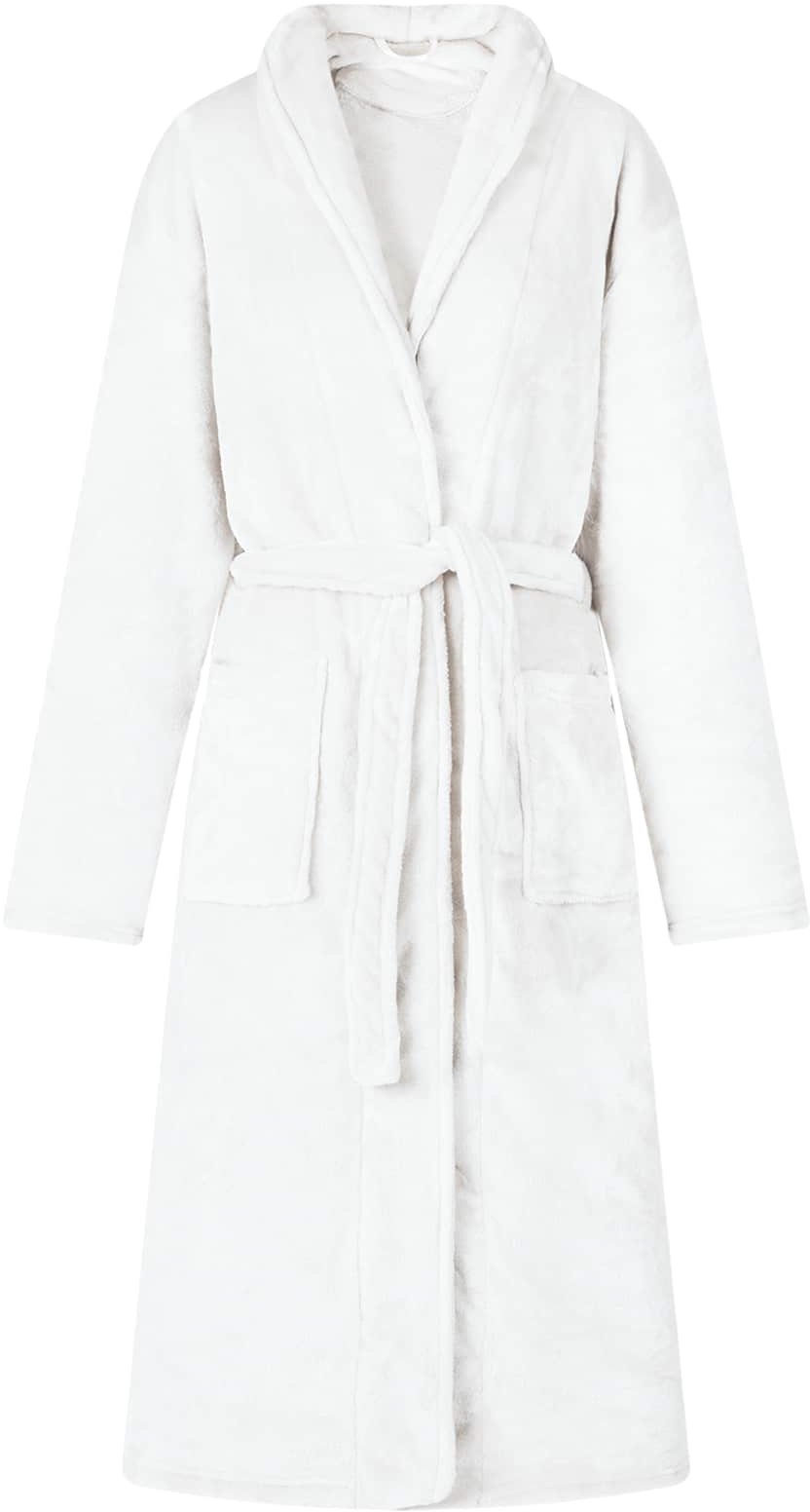 vidaXL Szlafrok bez kaptura Biały m Flanela