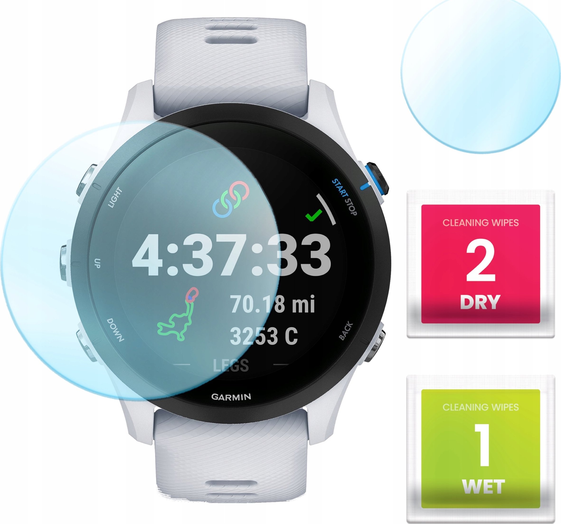 Hello Case Szkło Hybrydowe do Garmin Forerunner 255 (Szybka, Szkiełko, Ochronne)