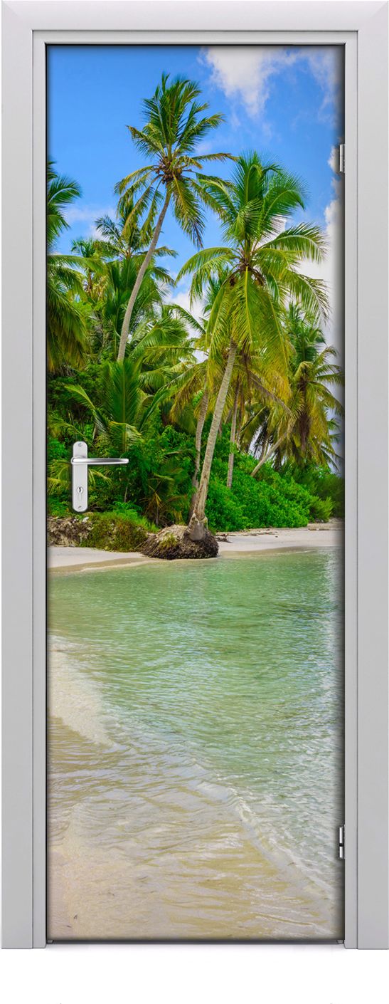Tulup Fototapeta samoprzylepna na drzwi 75 x 205 cm tropikalna plaża