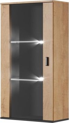 Cama Meble Witryna wisząca SOHO dąb lefkas+ czarny