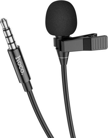 Mikrofon Hoco HOCO mikrofon krawatowy przewodowy Jack 3,5mm L14 2 m czarny