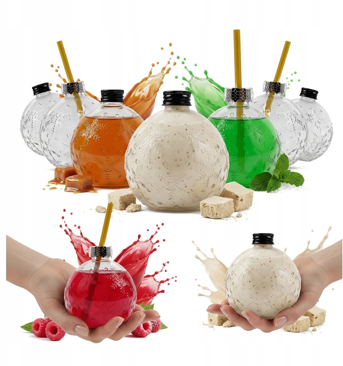 Bimberek 24x Butelki szklane ALKOBOMBKA z RURKĄ 400ml Alkohol