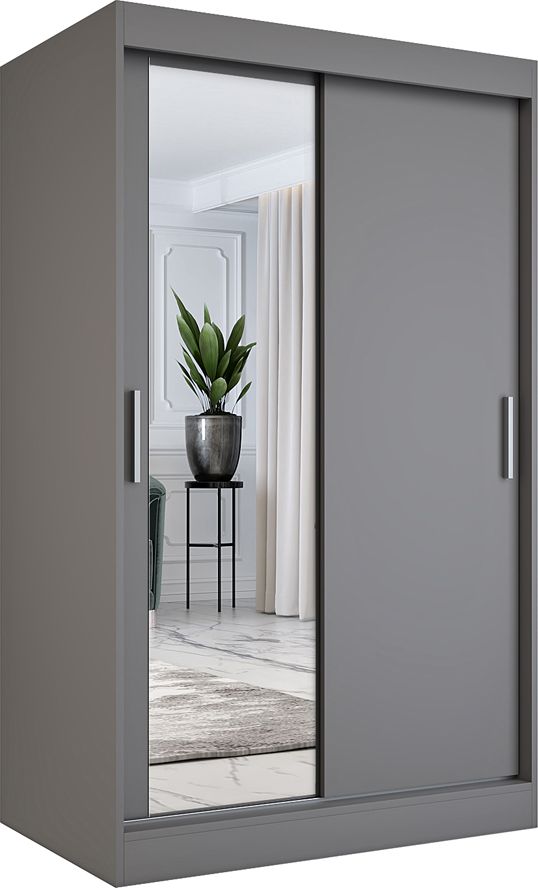 Elior Antracytowa szafa przesuwna - Lenora 3X