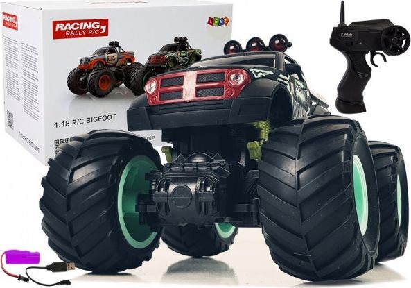 Lean Sport Auto Terenowe Pick Up Ogromne Koła Bigfoot Zdalnie Sterowany 2.4G 1:18 Czarno- Zielony