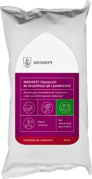 Medisept Chusteczki do dezynfekcji (antybakteryjne) rąk i powierzchni 50szt.