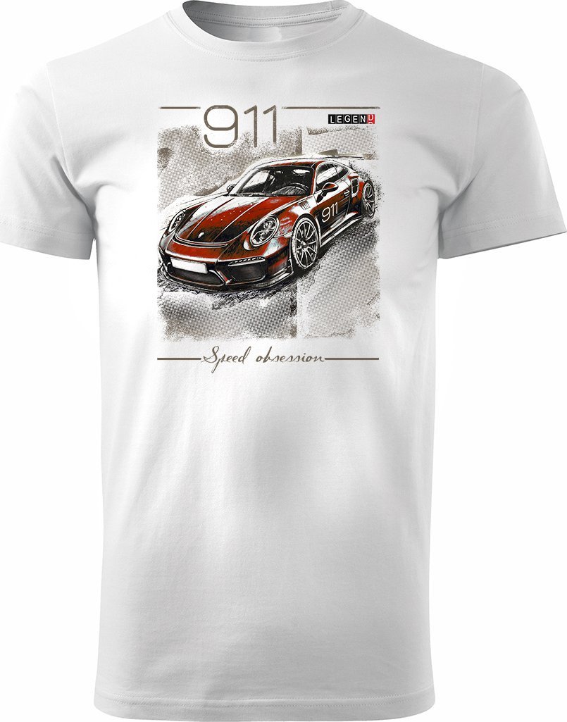 Koszulka z Porsche Carrera 911 męska biała REGULAR XXL