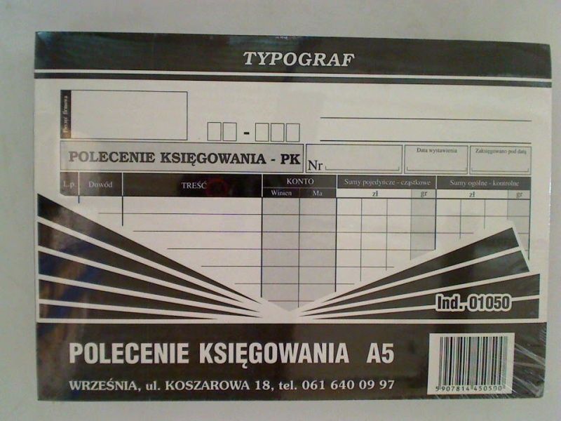 Typograf Druki samokopiujące polecenie księgowania A5 80 (01050)