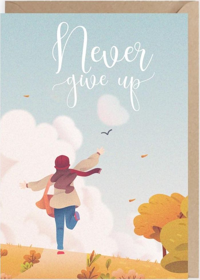 Cardie Kartka okolicznościowa Never Give up K107