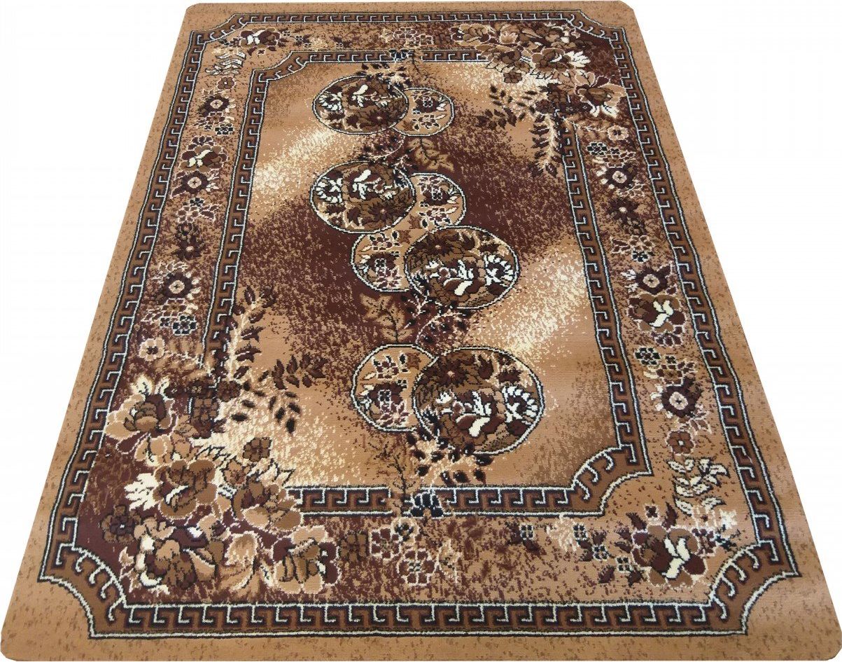 Dywany TURPOL Dywan do salonu Chain BCF Alfa 09 Brązowy 180x250 cm