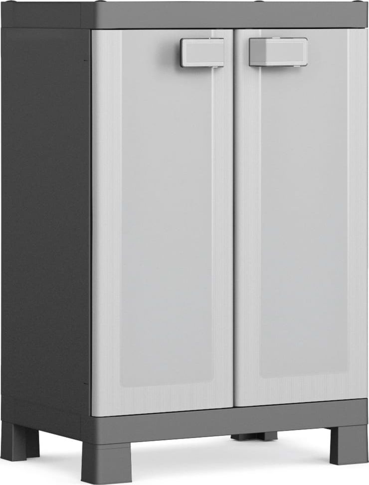 Szafa ogrodowa Keter Niska szafa z półkami Logico, czarno-szara, 97 cm