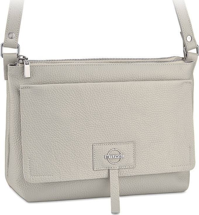 Listonoszka skórzana BETLEWSKI TWB-DOL-11 j. szara