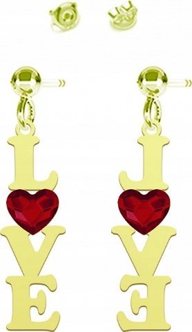 Radziszewska Jewellery Złote Kolczyki Serce Love Prezent Dzień Kobiet 925 DEDYKACJA GRATIS