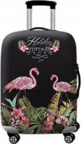Pokrowiec na walizkę FLAMINGI CIEMNE TRAVEL L