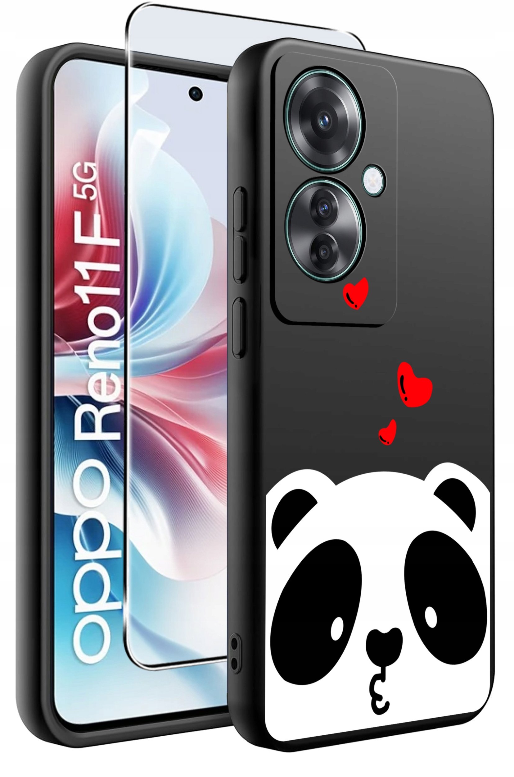 ETUI do Oppo Reno11 F 5G WZORY | SILIKONOWE MATT CASE + SZKŁO HARTOWANE 9H