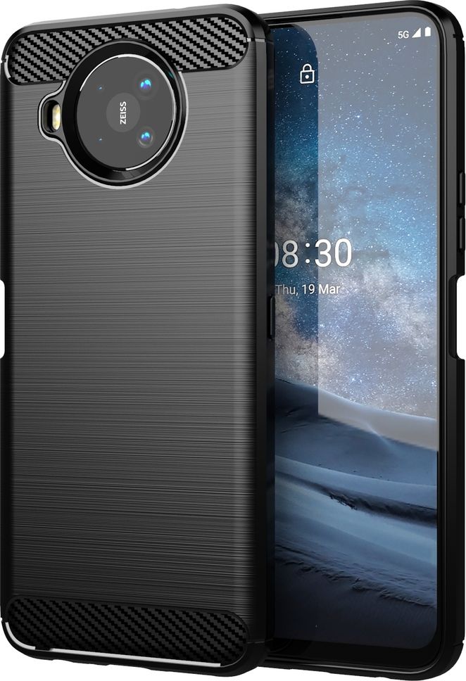Hurtel Carbon Case elastyczne etui pokrowiec Nokia 8.3 5G czarny