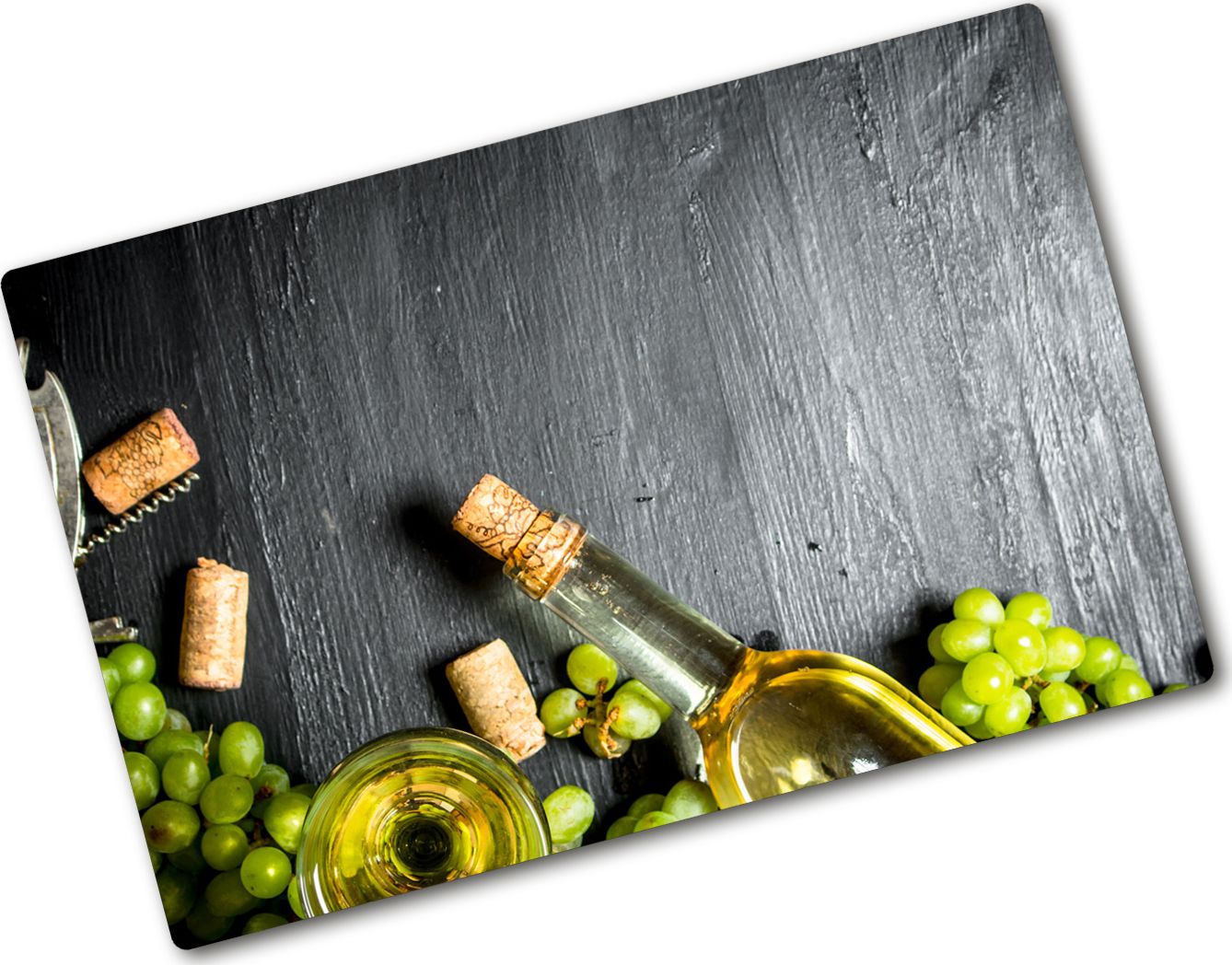 Deska do krojenia Tulup szklana Białe wino i owoce 4 80x52cm