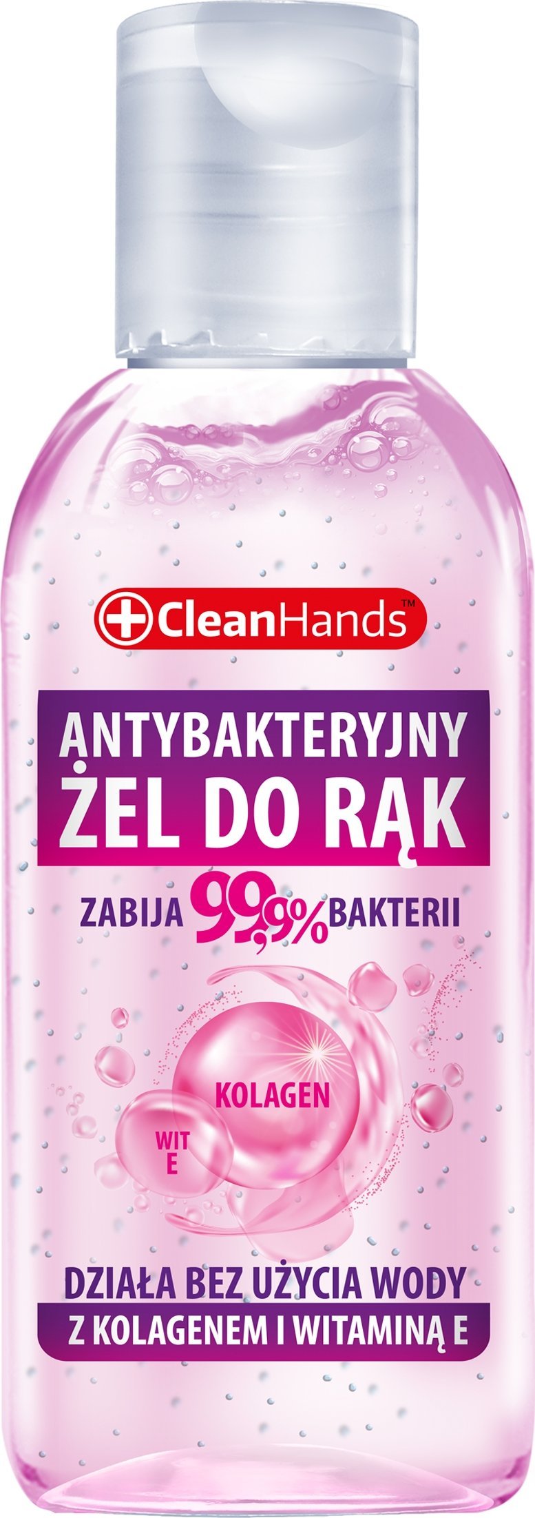 Chemia Antybakteryjny żel do rąk CLEAN HANDS, z kolagenem i witaminą E, 50 ml