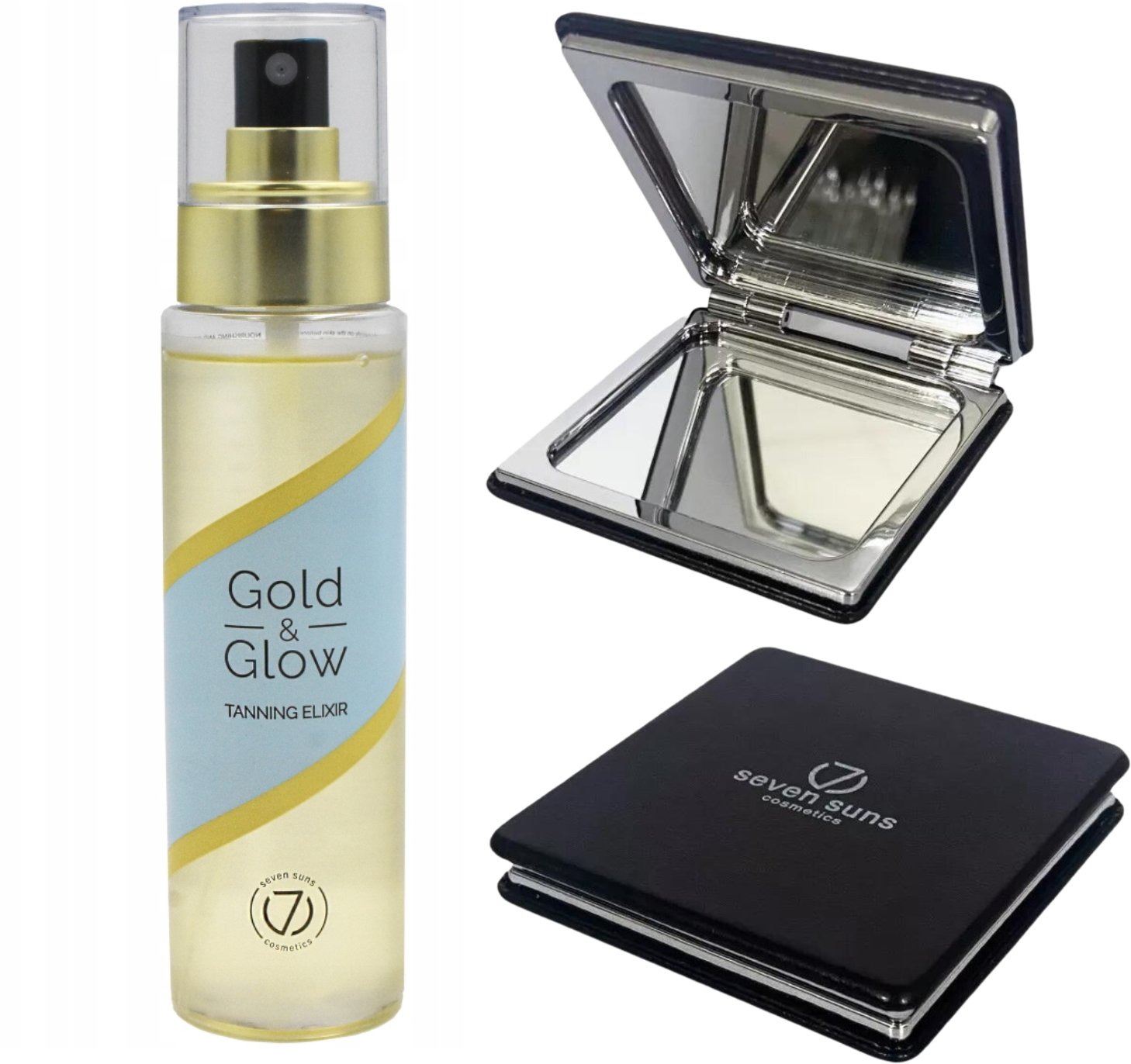 7suns GOLD & GLOW Eliksir Do Opalania Olejek + Podwójne Lusterko Gratis