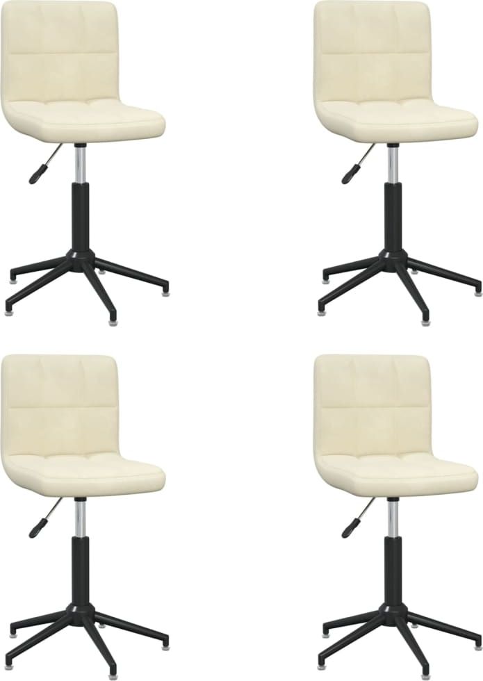 vidaXL Obrotowe krzesła stołowe, 4 szt., kremowe, aksamitne