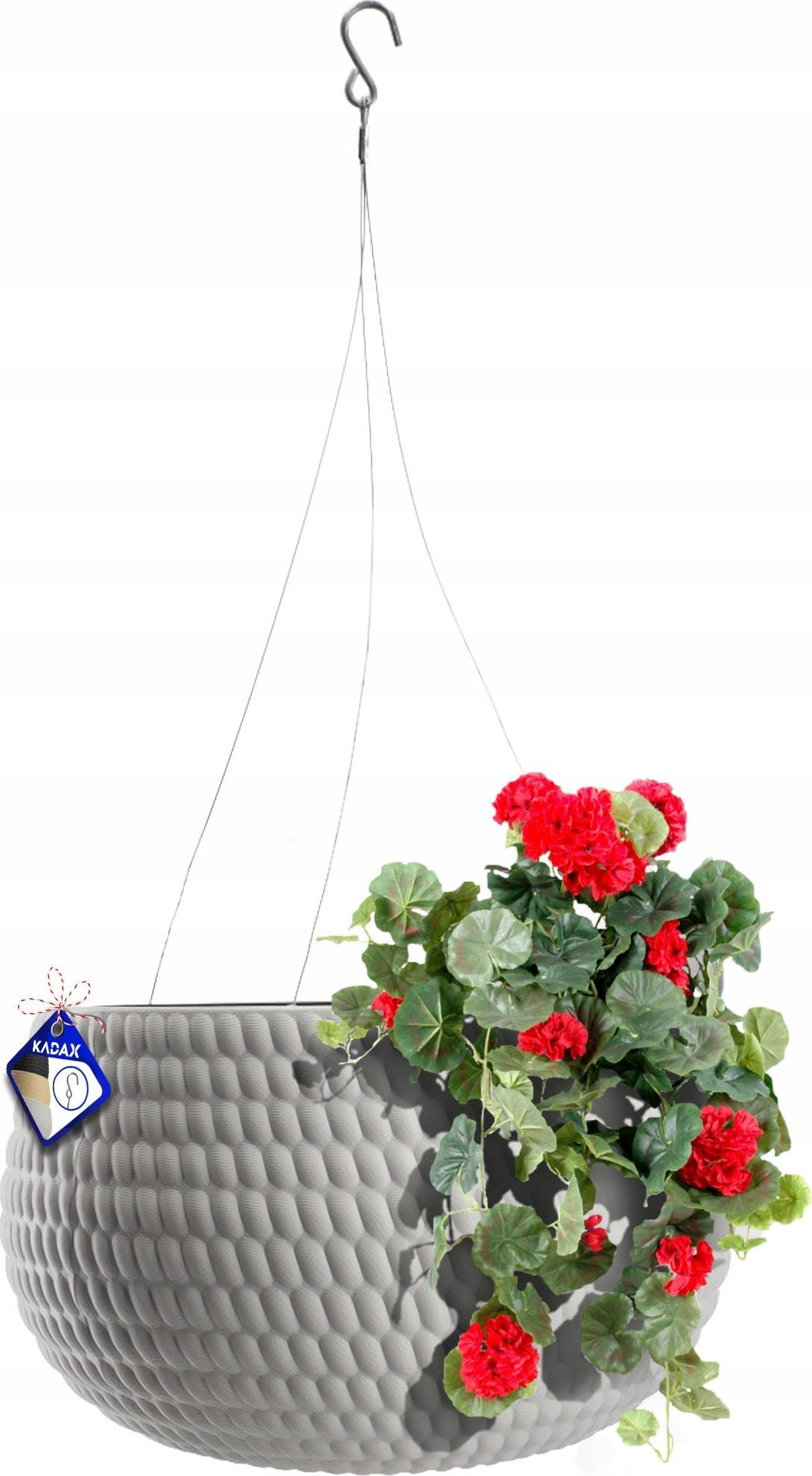 Kadax Donica Doniczka Wisząca Okrągła Misa Szara 29,5cm