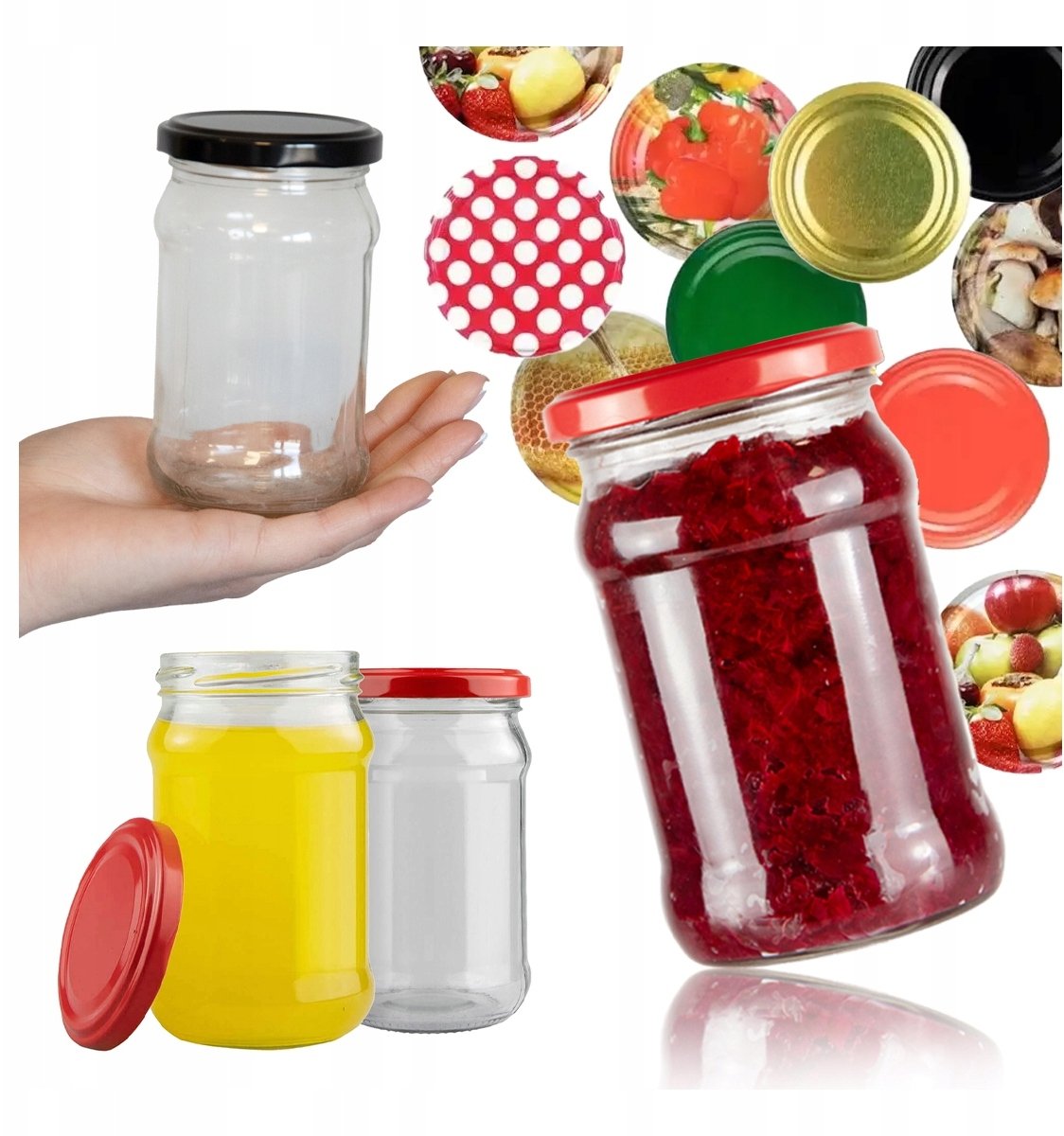 Bimberek 60x Słoik 315ml + ZAKRĘTKA Fi66