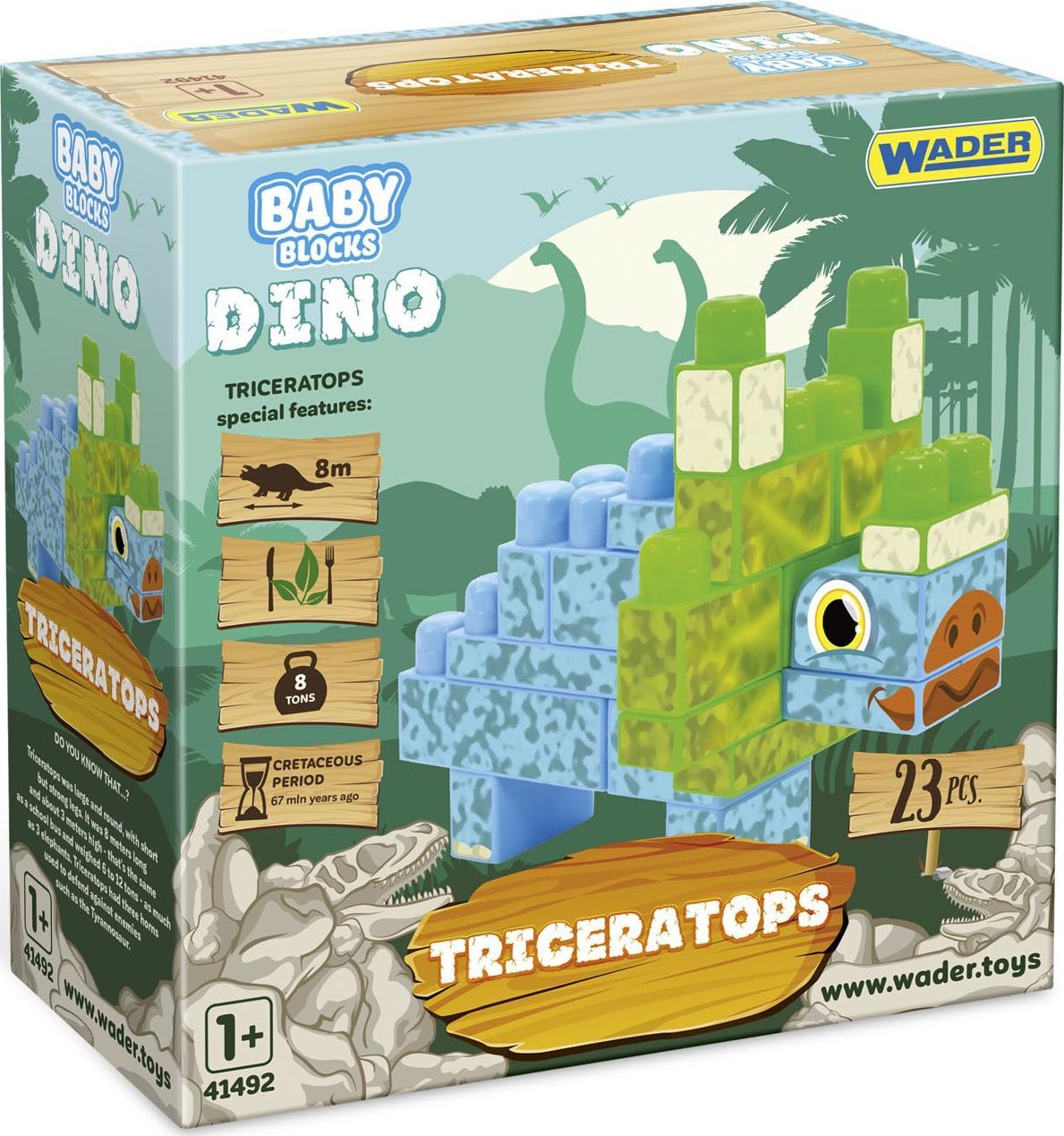 Wader KLOCKI DINO BABY BLOCKS TRICERATOPS 41494
