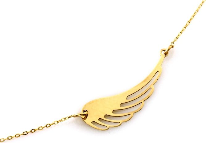 Lovrin Złoty naszyjnik 585 z ażurowym skrzydłem 0,96g