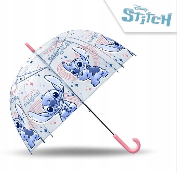 Parasolka przezroczysta automatyczna 48cm poliester Stitch D07153MC Kids Euroswan