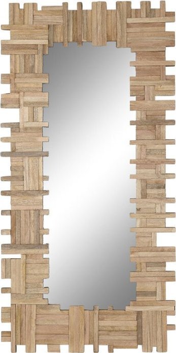 Bigbuy Home Lustro ścienne Home ESPRIT Naturalny Pnie Bali 91 x 3 x 183 cm