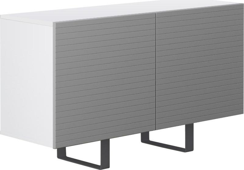 Selsey SELSEY Włoska komoda dwudrzwiowa Gondil 110 cm z przetworzonych butelek PET Biały/Szary