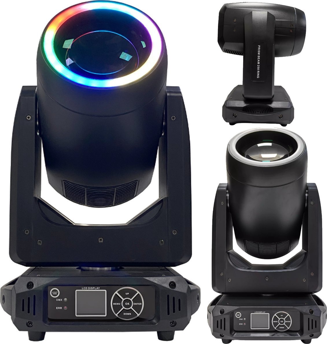 LIGHT4ME PRISM BEAM 250 RING głowica ruchoma LED oświetlenie sceniczne 24x0,2W 5050 RGB LED