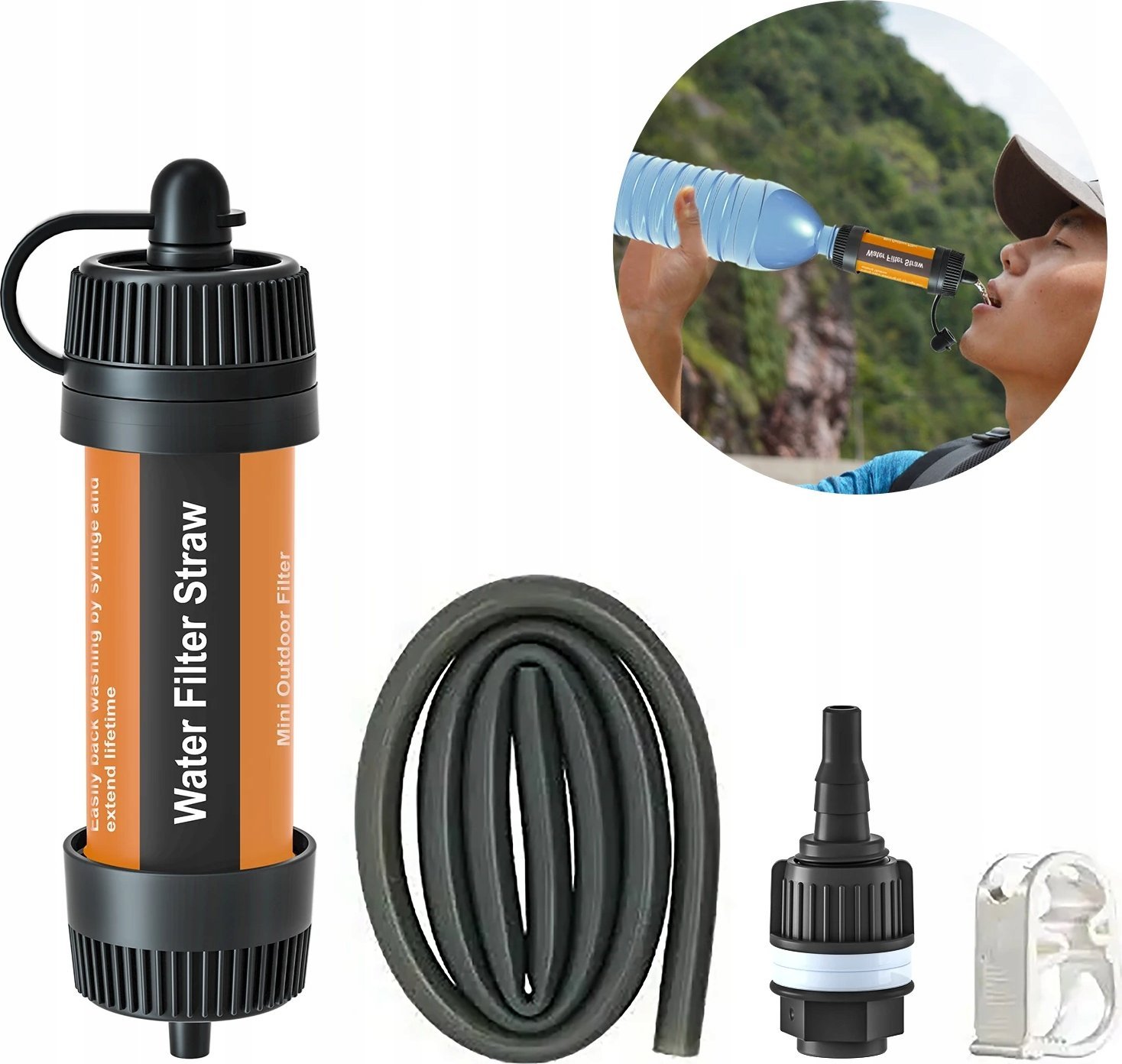 Filtr Turystyczny Do Wody 8000L Rurka Słomka Awaryjny Survival Kemping