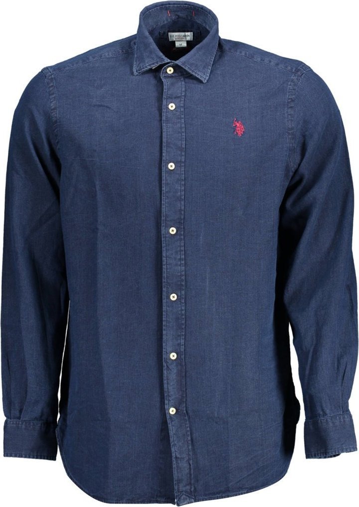 U.S. Polo MĘSKA KOSZULKA POLO Z DŁUGIM RĘKAWEM NIEBIESKA 2XL