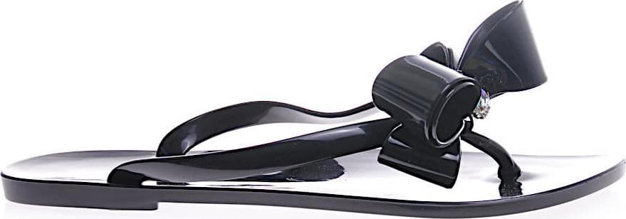 Pantofelek24 Czarne klapki japonki meliski- buty na basen /F1-1 4283 S078/ 36