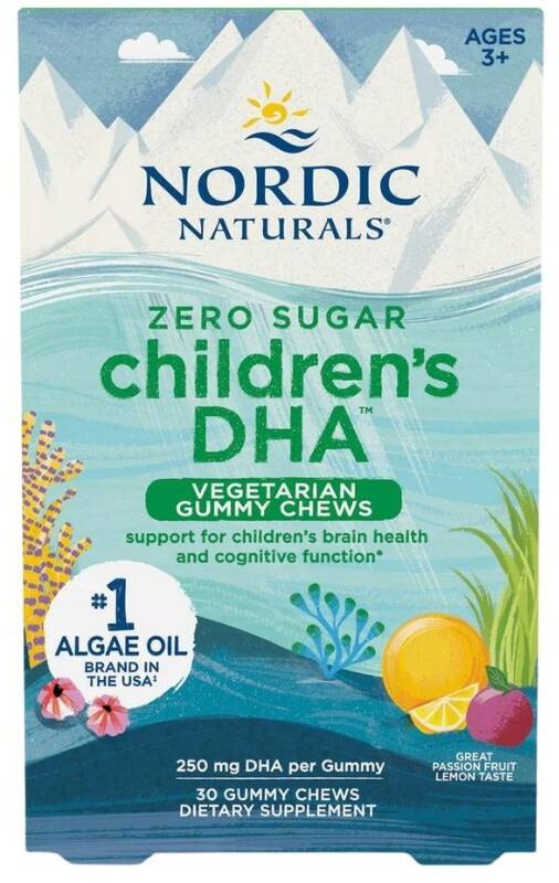 Alkotest NORDIC NATURALS_Children's DHA Vegetarrian Gummy Chews suplement diety dla dzieci żelki Passion Fruit Lemon 250mg