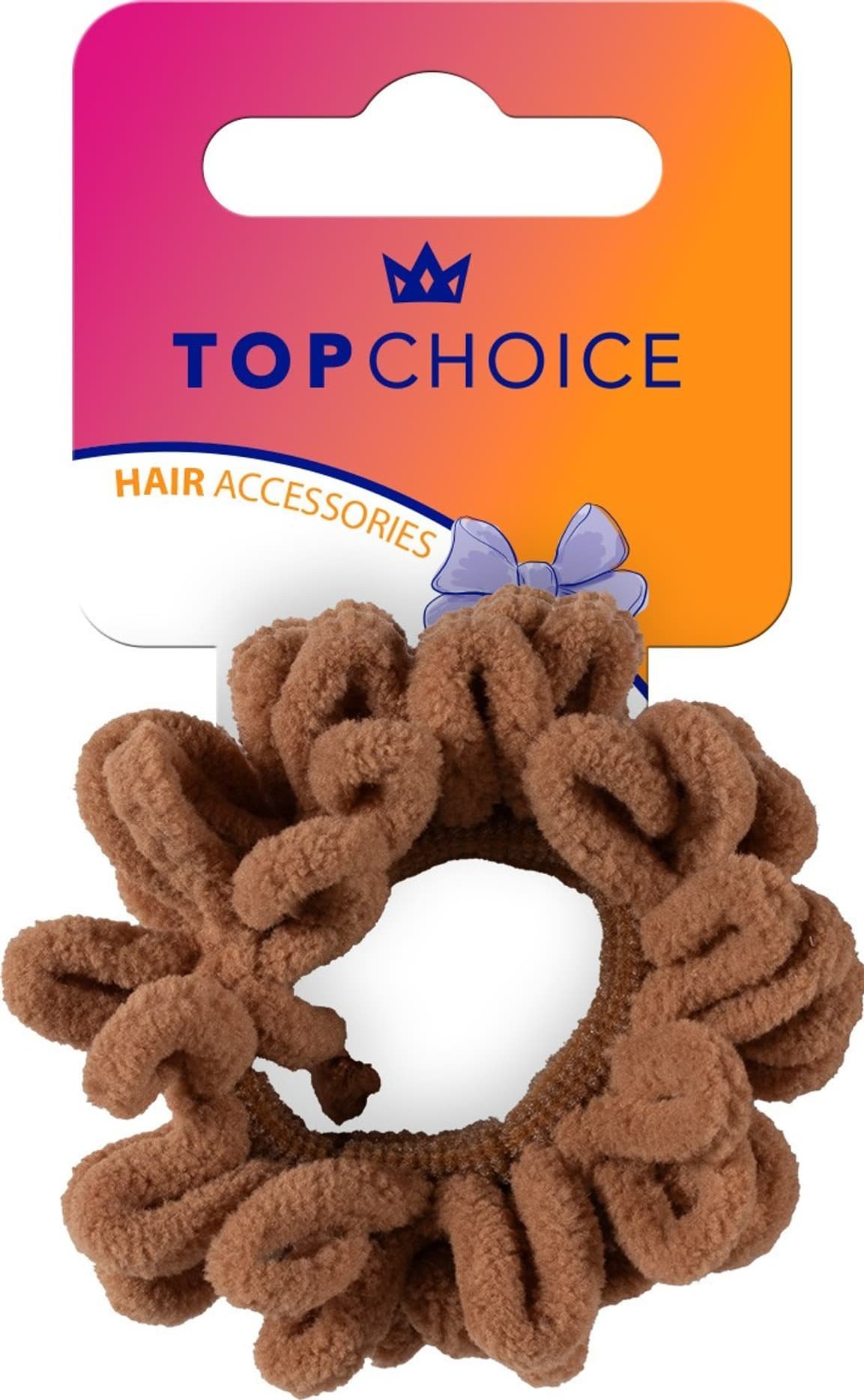 Top Choice TOP CHOICE Gumka frotka do włosów - ciemny beż (20612)