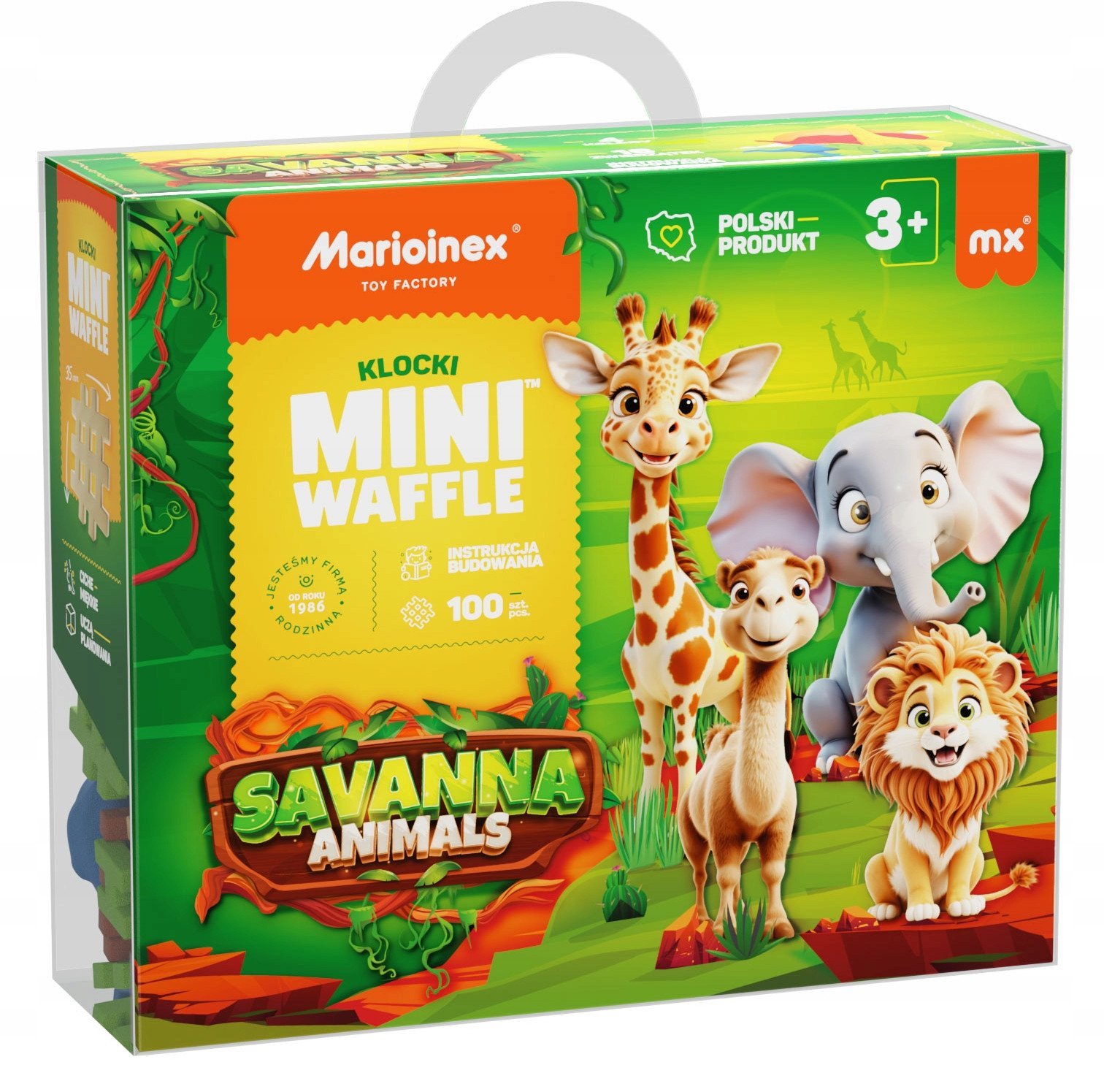 Marioinex Klocki wafle mini Animals Sawanna 100 el (07085)