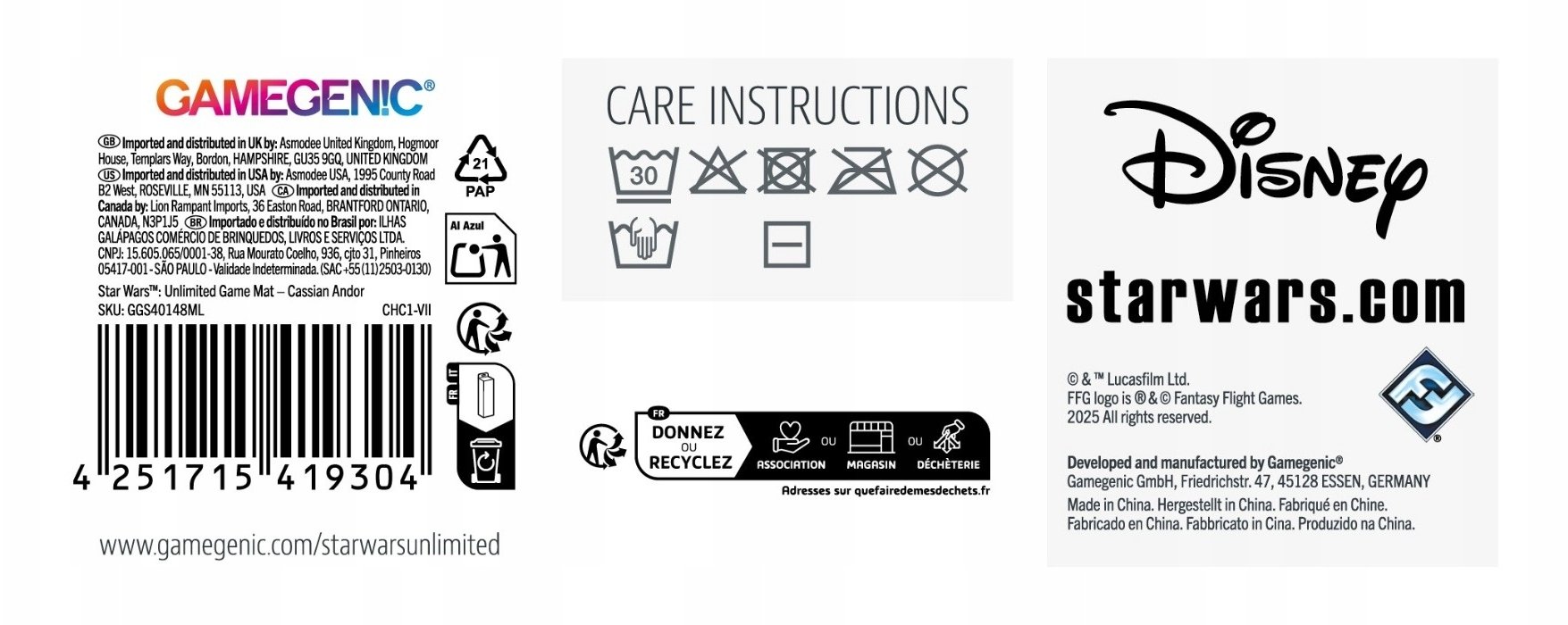 Gamegenic Star Wars Unlimited Card Game - Game Mat - Cassian Andor