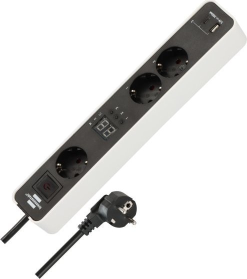 Brennenstuhl 1153230026 rozgałęziacz 1,5 m 3 x gniazdo sieciowe Wewnętrzna Czarny, Biały