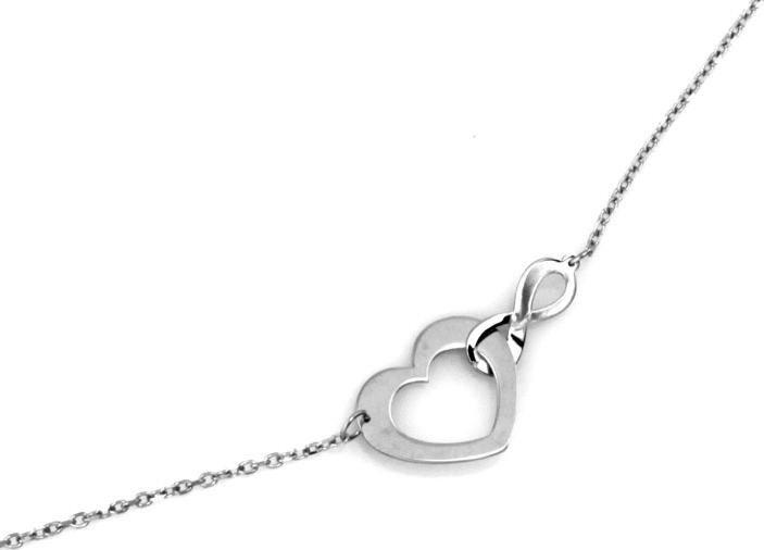 Lovrin Srebrny naszyjnik 925 serce i nieskończoność 1,68g