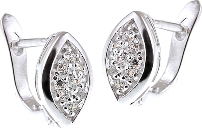 Lovrin SREBRNE KOLCZYKI 925 ROMBY Z CYRKONIĄ