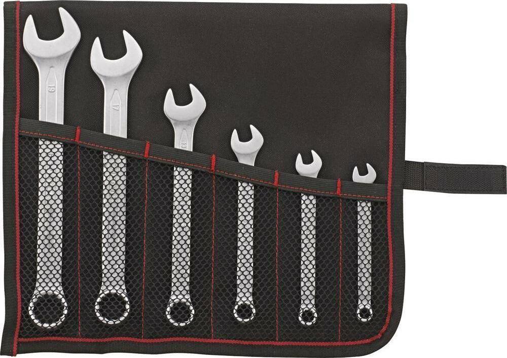 Format Zestaw kluczy płasko-oczkowych, prostych, w zwijanym etui FORMAT