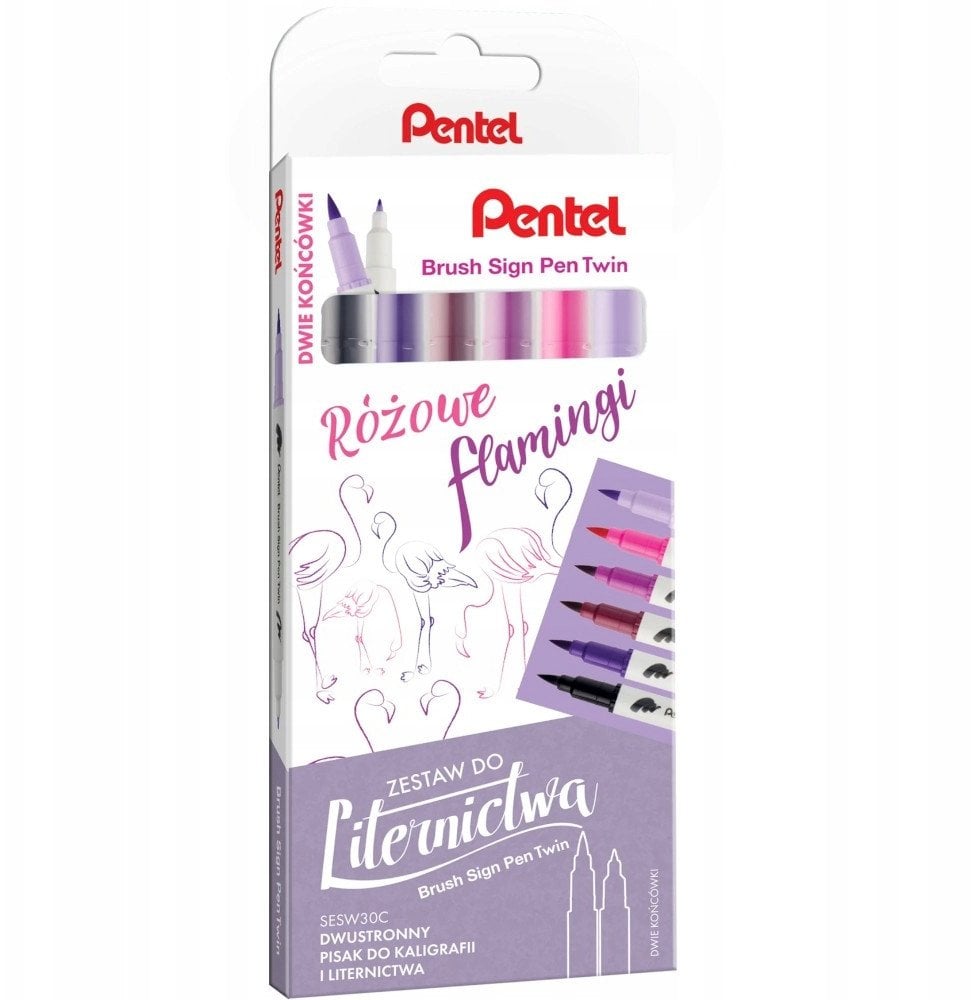 Pentel Pisaki pędzelkowe Brush Sign Pen Twin SESW3