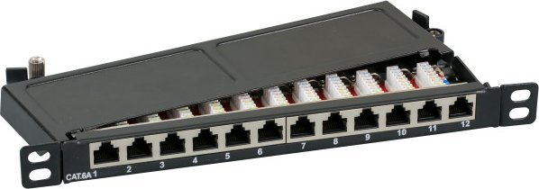 EFB EFB Mini-Patchpanel STP 12xRJ45 Cat.6A,10" 0.5HE,schwarz